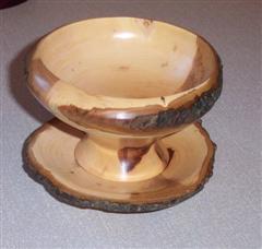 Apple vase and dish by Graham Holcroft